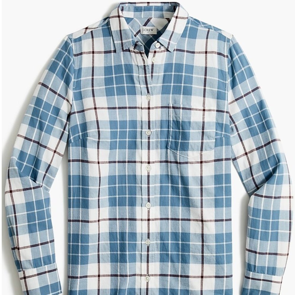 J.Crew Factory Women's Plaid Flannel Button Down Shirt